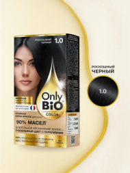 Fito Косметик Only Bio Color Профессиональная восстанавливающая стойкая крем-краска для волос без аммиака, 1.0 Роскошный черный, 115мл